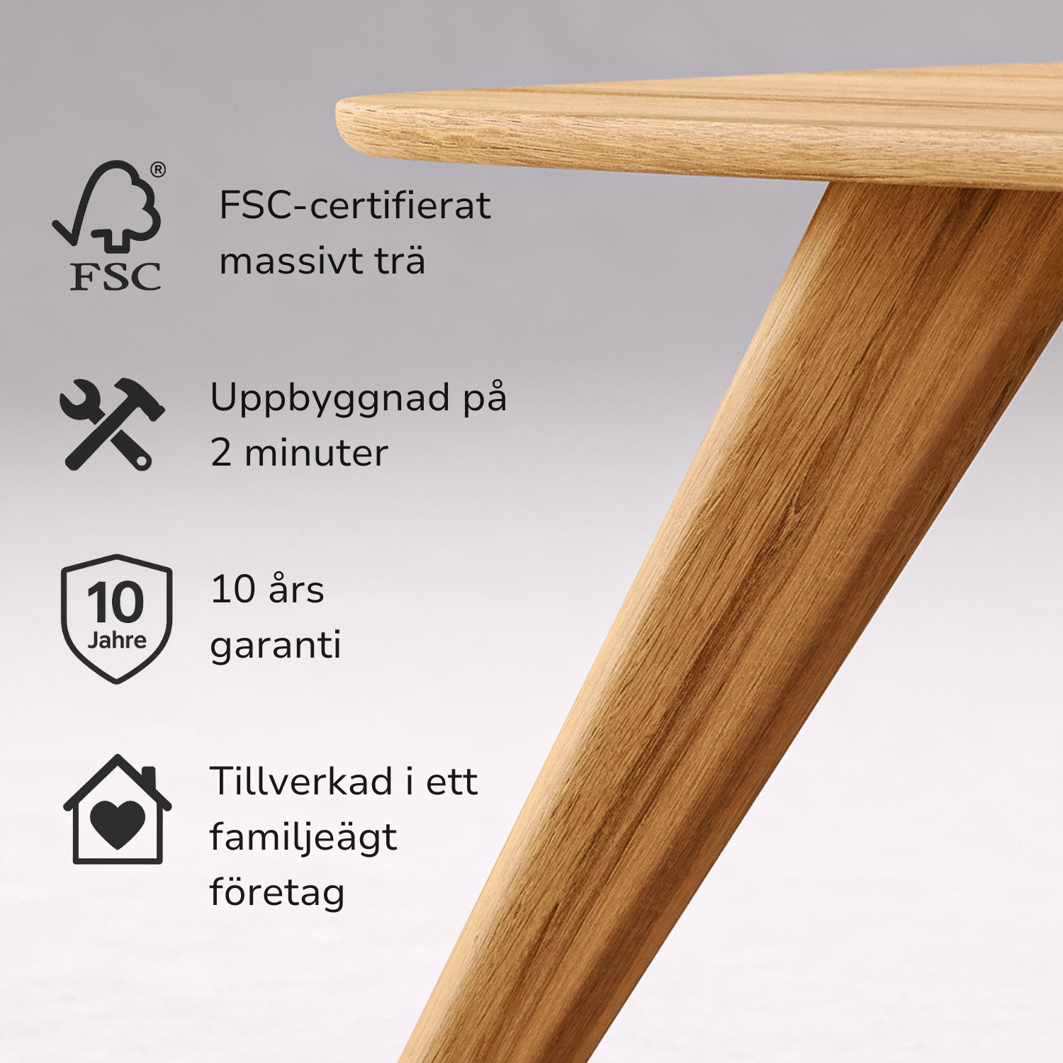 Soffbord i massiv ek 'Liv'