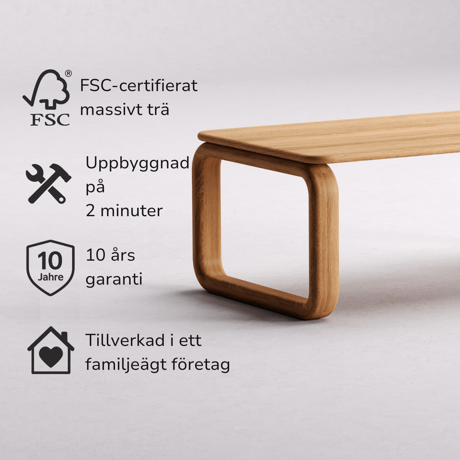 Soffbord i massiv ek 'Vesa'