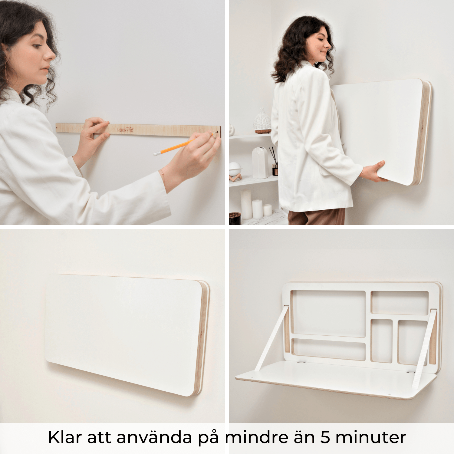 Fällbart skrivbord för väggen | NordicDesk